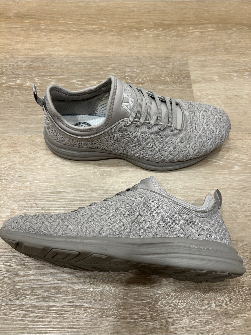 Athletic Propulsion Labs Techloom Phantom Grey Stone Knit Athletic Sneakers